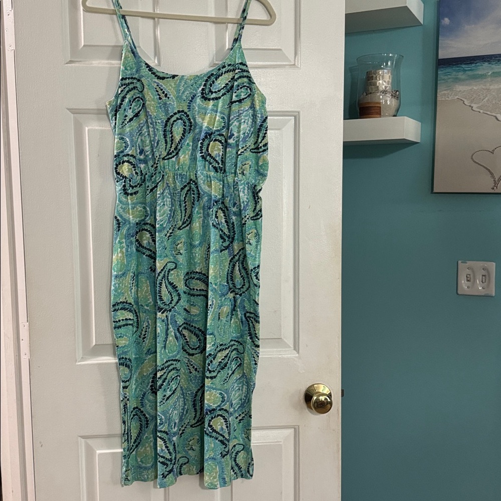 Kiwifresh Blue and Green Patterned Dress.